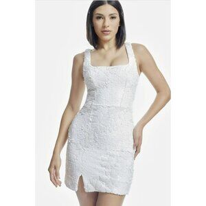 Dress the Population White Sequin Floral Mini Dress Small New